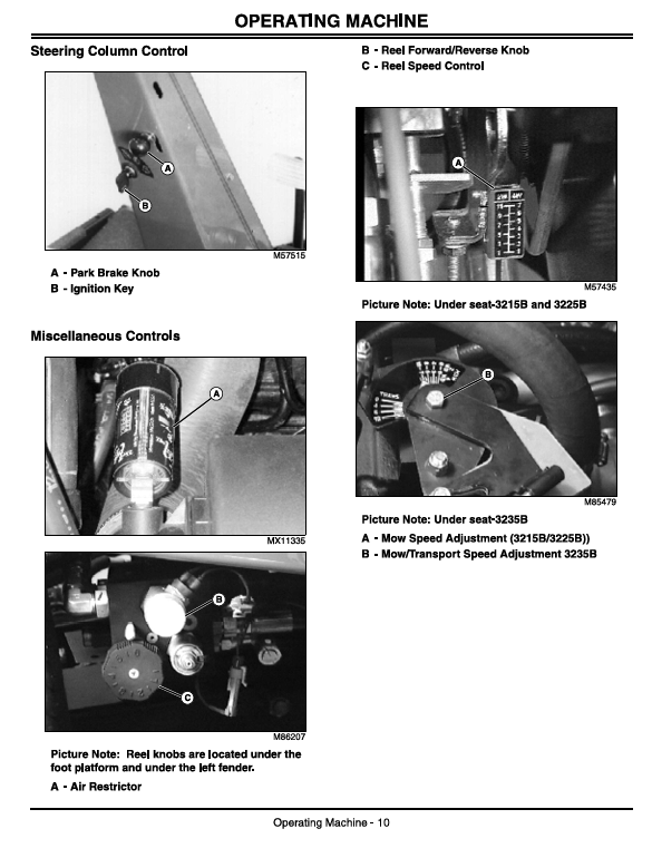 JOHN DEERE 3215B, 3225B 3235B TURF SYSTEM LIGHTWEIGHT FAIRWAY MOWER OPERATOR MANUAL OMTCU16258