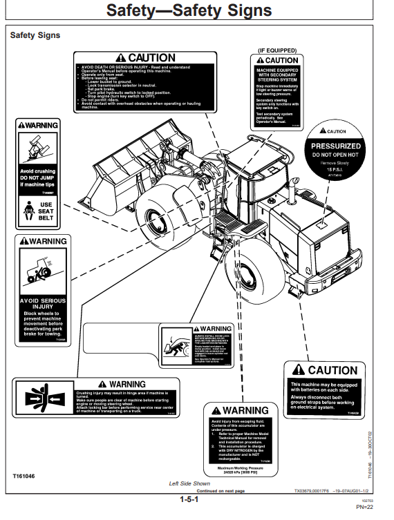 JOHN DEERE 624H LOADER AND TC62H TOOL CARRIER OPERATOR MANUAL OMT195360