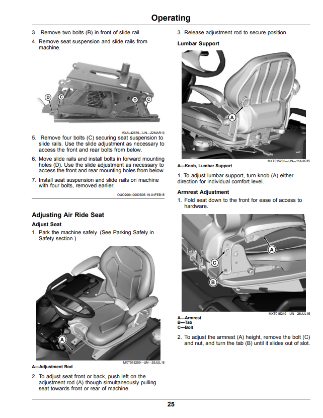 JOHN DEERE X730, X734, X738, X739 LAWN AND GARDEN TRACTOR OPERATOR MANUAL OMUC17666