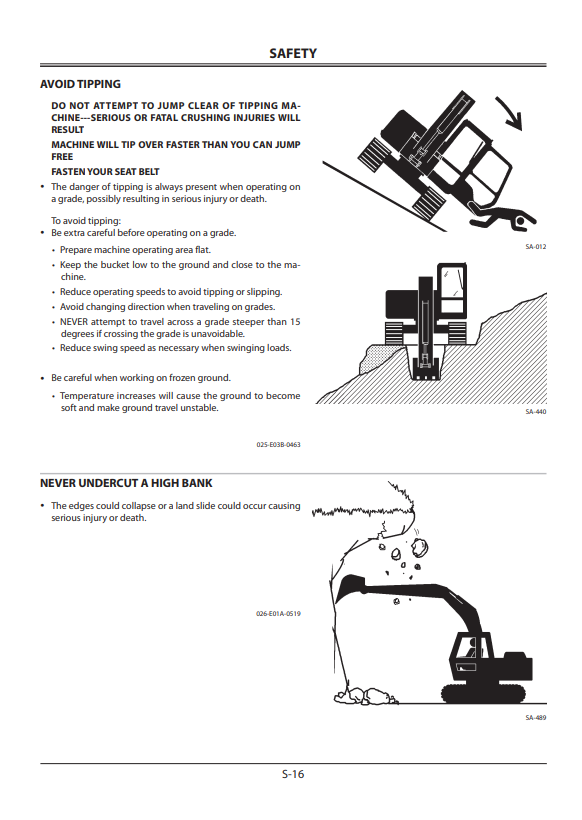 HITACHI ZAXIS 200-3 CLASS, 270-3 CLASS, 330-3 CLASS HYDRAULIC EXCAVATOR OPERATOR MANUAL EM1U112