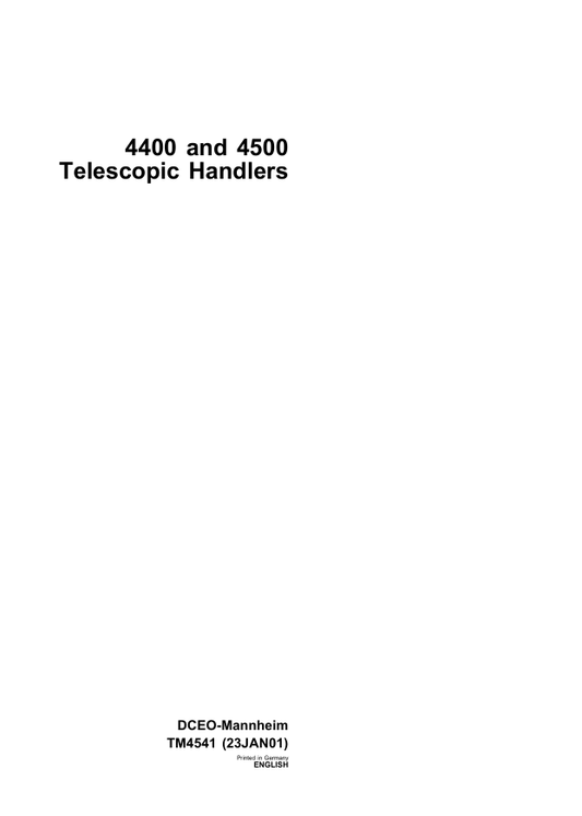 JOHN DEERE 4400, 4500 TELESCOPIC HANDLER TECHNICAL MANUAL TM4541