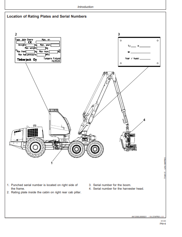 JOHN DEERE 1270D HARVESTER OPERATOR MANUAL OMF069314