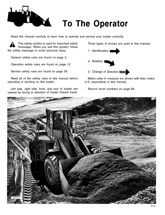 JOHN DEERE 844 LOADER OPERATOR MANUAL OMT74006