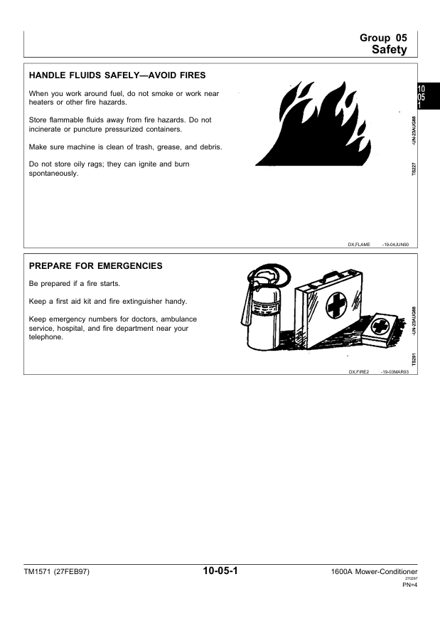JOHN DEERE 1600A MOWER-CONDITIONER TECHNICAL MANUAL TM1571