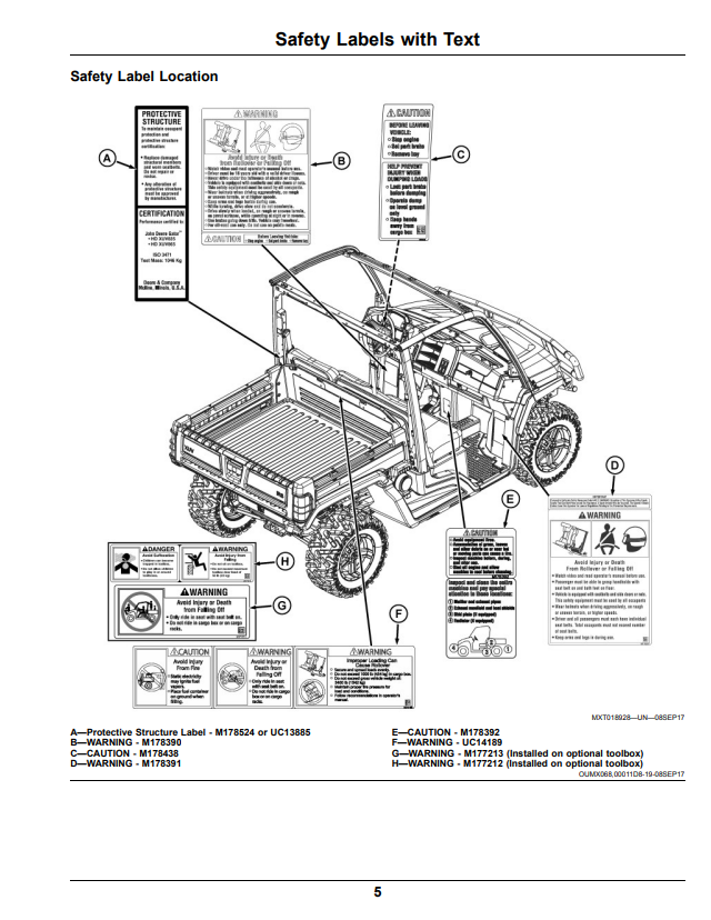 JOHN DEERE XUV865E, XUV865M, XUV865R GATOR™ UTILITY VEHICLE OPERATOR MANUAL OMUC13637