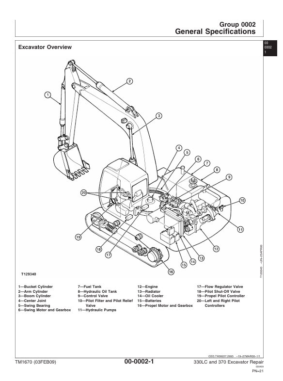 JOHN DEERE 330LC AND 370 EXCAVATOR REPAIR TECHNICAL MANUAL TM1670