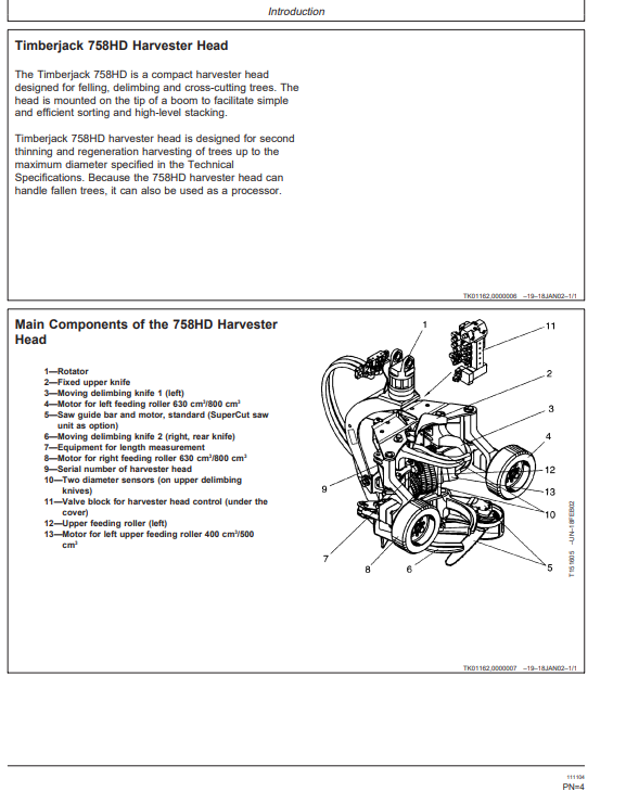 JOHN DEERE 758HD HARVESTER HEAD OPERATOR AND MAINTENANCE MANUAL OMF067251