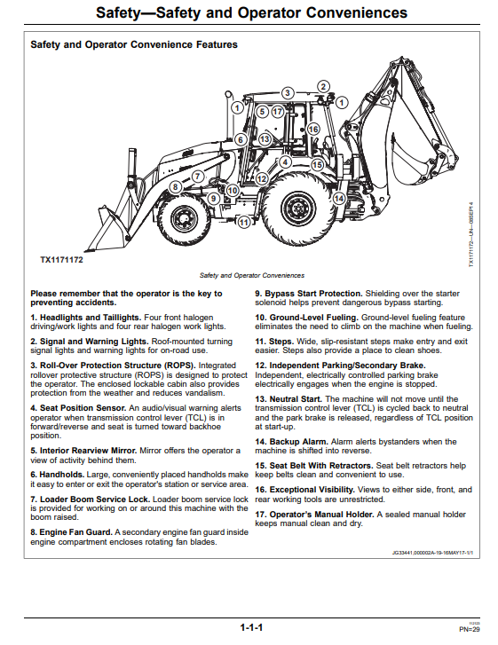 JOHN DEERE 710L BACKHOE LOADER OPERATOR MANUAL OMT362654X19