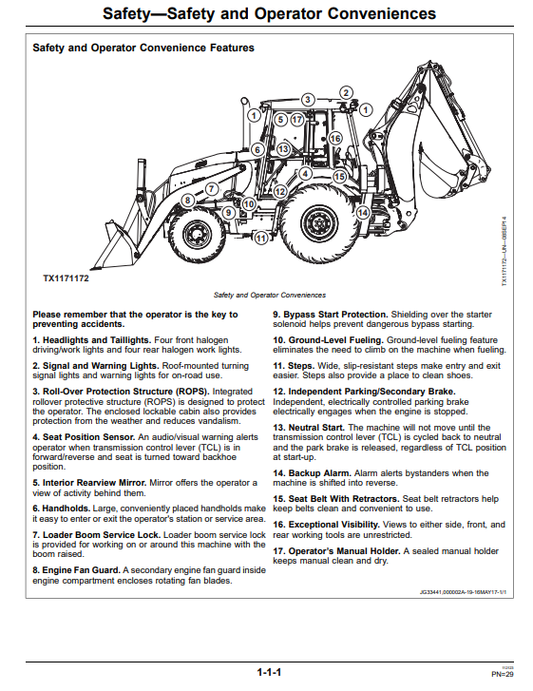 JOHN DEERE 710L BACKHOE LOADER OPERATOR MANUAL OMT362654X19