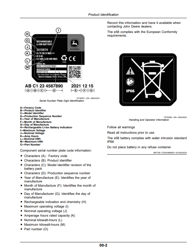 JOHN DEERE Z370R AND Z380R RESIDENTIAL ZTRAK MOWER 42A, 48A, AND 54A DECK OPERATOR MANUAL OMUC45300E