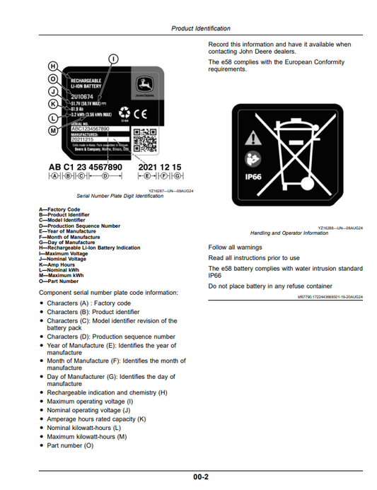 JOHN DEERE Z370R AND Z380R RESIDENTIAL ZTRAK MOWER 42A, 48A, AND 54A DECK OPERATOR MANUAL OMUC45300E