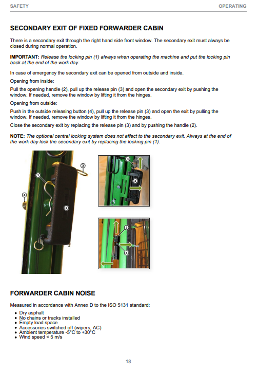 JOHN DEERE 1110G / 1210G / 1510G TIER 2 FIXED CABIN, GEN II CTL FORWARDER OPERATOR INSTRUCTION MANUAL F723260