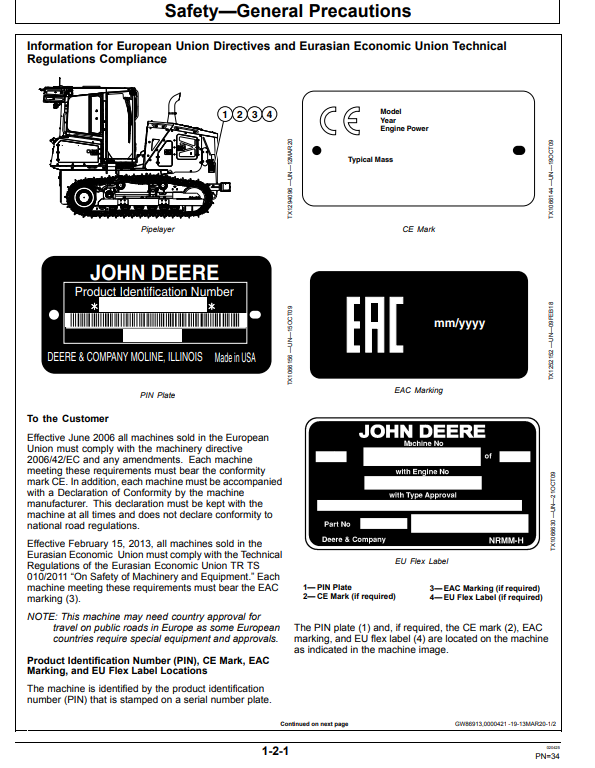 JOHN DEERE 700L PL CRAWLER DOZER PIPELAYER READY OPERATOR MANUAL OMT425604X19