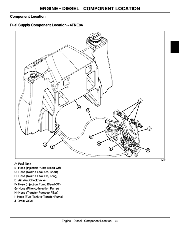 JOHN DEERE 110 BACKHOE LOADER TRACTOR TECHNICAL MANUAL TM1987