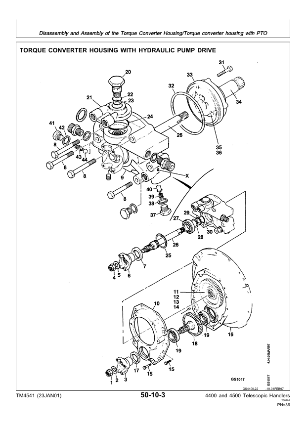JOHN DEERE 4400, 4500 TELESCOPIC HANDLER TECHNICAL MANUAL TM4541