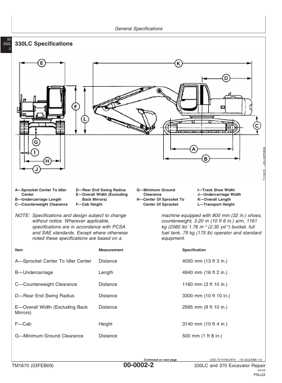 JOHN DEERE 330LC AND 370 EXCAVATOR REPAIR TECHNICAL MANUAL TM1670