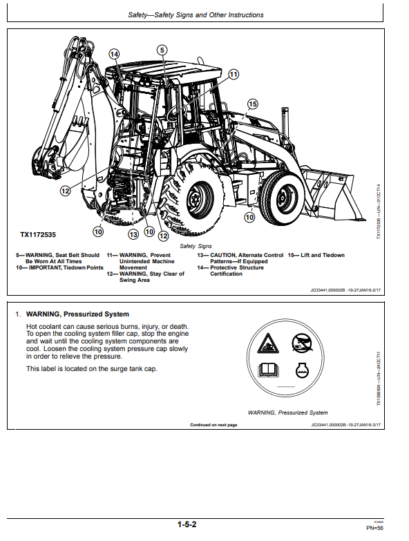 JOHN DEERE 310S BACKHOE LOADER OPERATOR MANUAL OMT357555X19