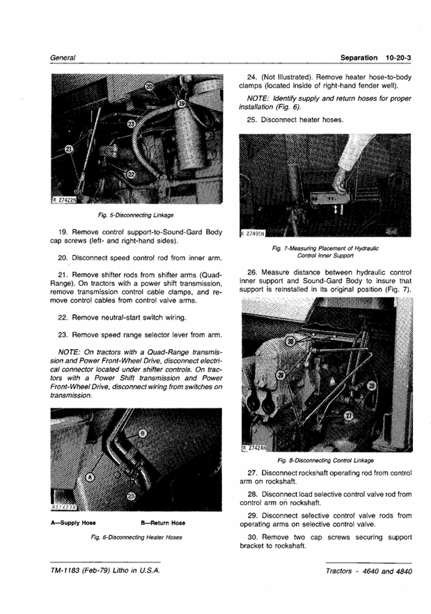 JOHN DEERE 4640 AND 4840 TRACTOR TECHNICAL MANUAL TM1183