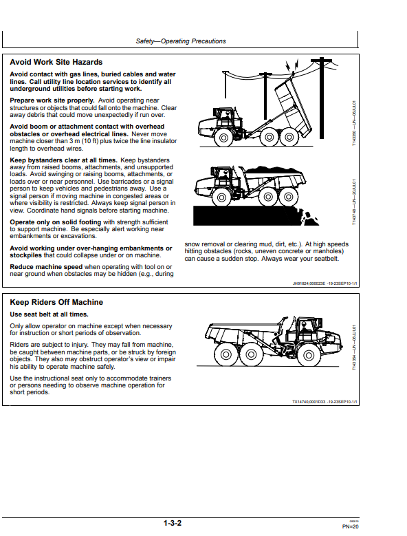 JOHN DEERE 350D AND 400D ARTICULATED DUMP TRUCK OPERATOR MANUAL OMT187885