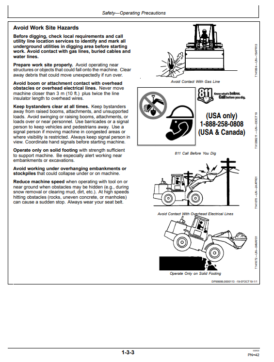 JOHN DEERE 444K 4WD LOADER OPERATOR MANUAL OMT361493X19