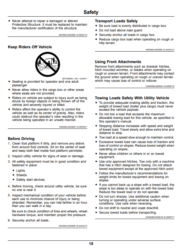 JOHN DEERE XUV855E, XUV855M GATOR™ UTILITY VEHICLE OPERATOR MANUAL OMUC14273