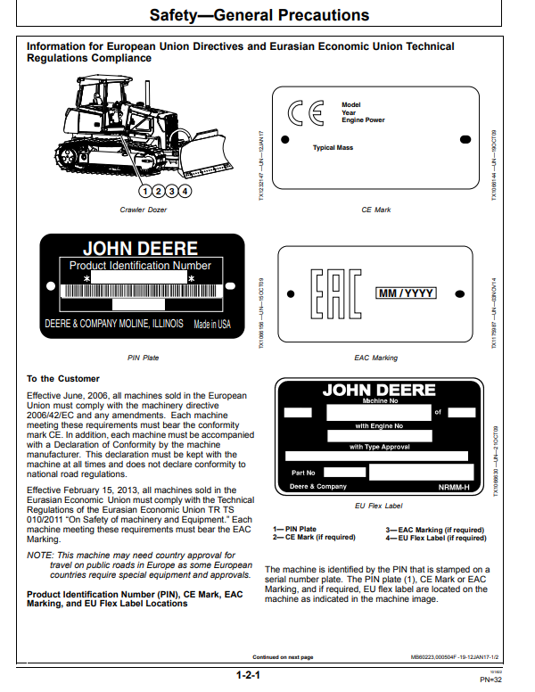 JOHN DEERE 750J-II CRAWLER DOZER OPERATOR MANUAL OMT384322X19