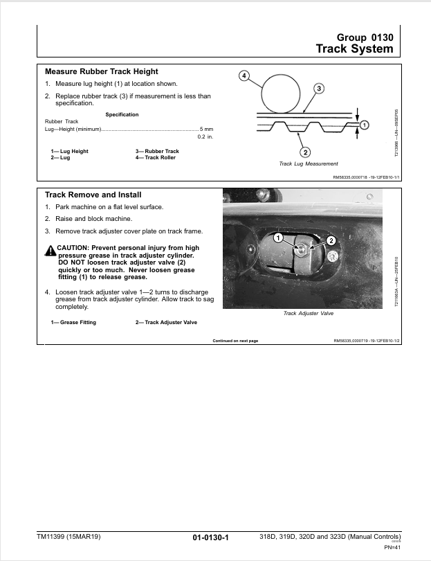 JOHN DEERE 318D, 319D, 320D AND 323D SKID STEER LOADER REPAIR TECHNICAL MANUAL TM11399