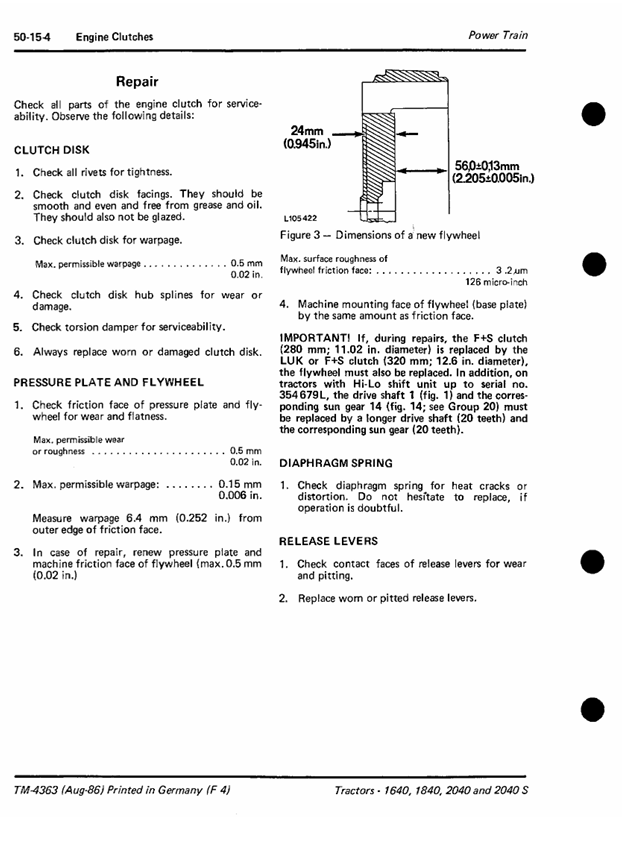 JOHN DEERE 1640, 1840, 2040 AND 2040S TRACTOR TECHNICAL MANUAL TM4363