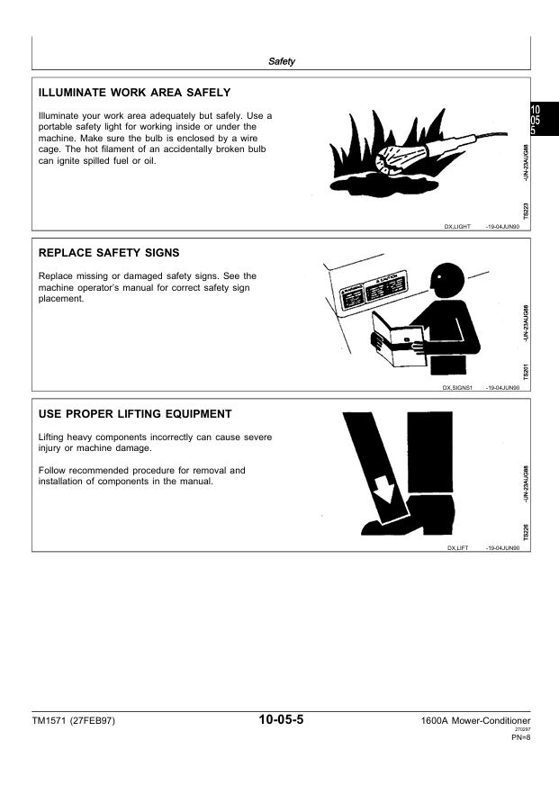JOHN DEERE 1600A MOWER-CONDITIONER TECHNICAL MANUAL TM1571