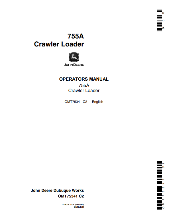 JOHN DEERE 755A CRAWLER LOADER OPERATOR MANUAL OMT75341