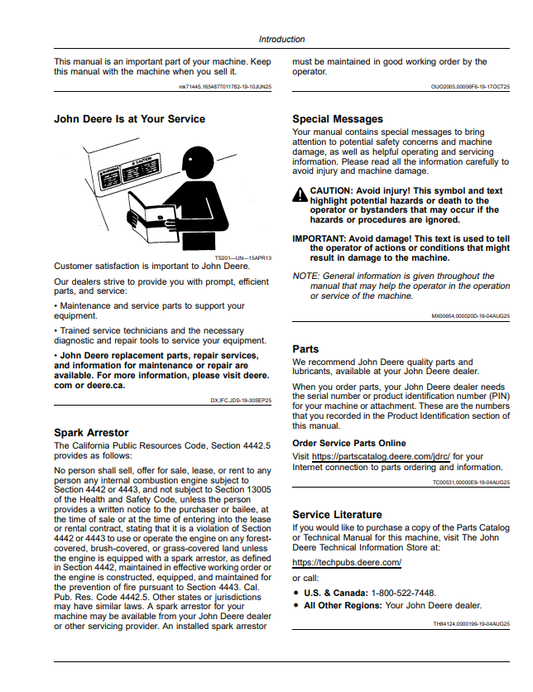 JOHN DEERE RESIDENTIAL ZERO TURN Z515E, Z530M, Z530R, Z565R ZTRAK Z500 SERIES OPERATOR MANUAL OMUC47174