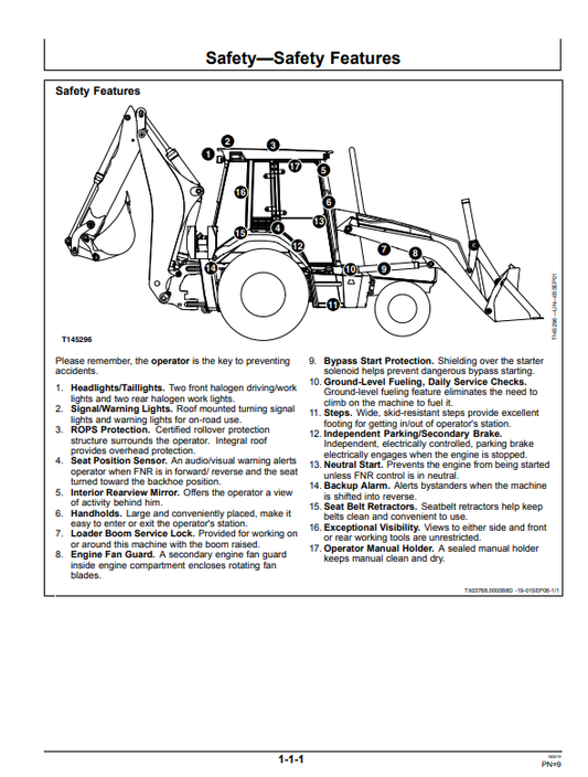 JOHN DEERE 710G BACKHOE LOADER OPERATOR MANUAL OMT166897