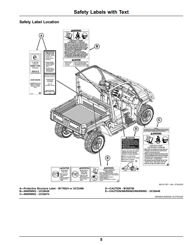 JOHN DEERE XUV835E, XUV835M, XUV835R CALIFORNIA EDITION GATOR™ UTILITY VEHICLES OPERATOR MANUAL OMUC26715