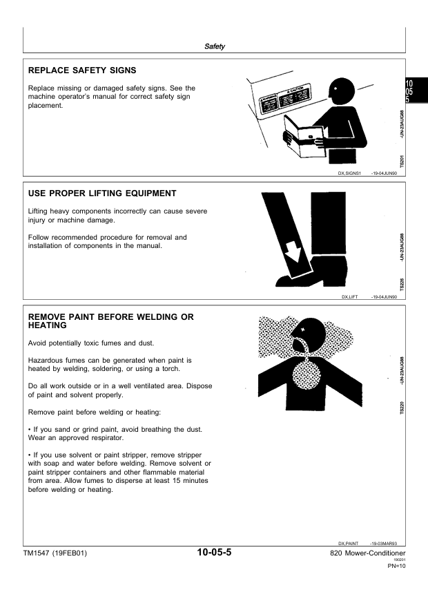 JOHN DEERE 820 MOWER-CONDITIONER TECHNICAL MANUAL TM1547