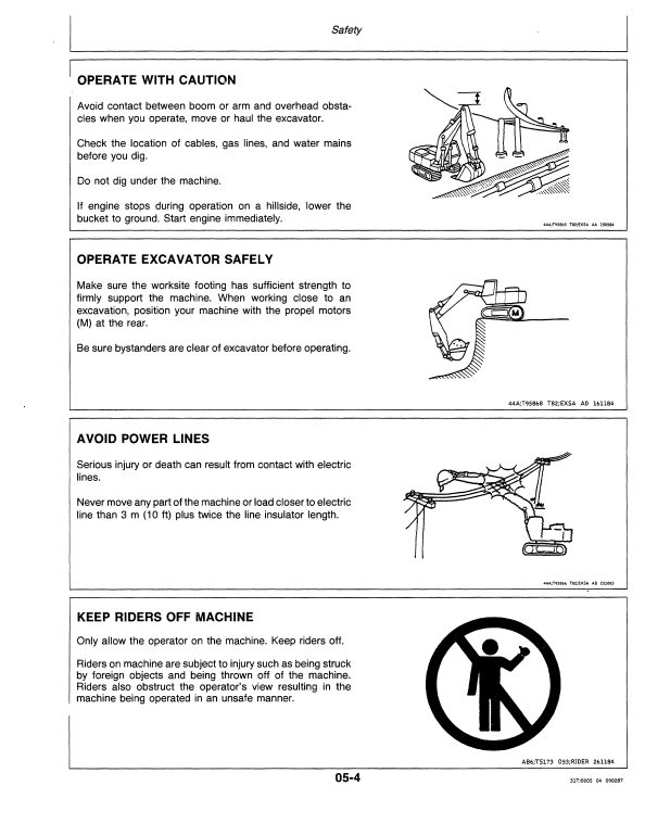 JOHN DEERE 790 EXCAVATOR OPERATOR MANUAL OMT114469