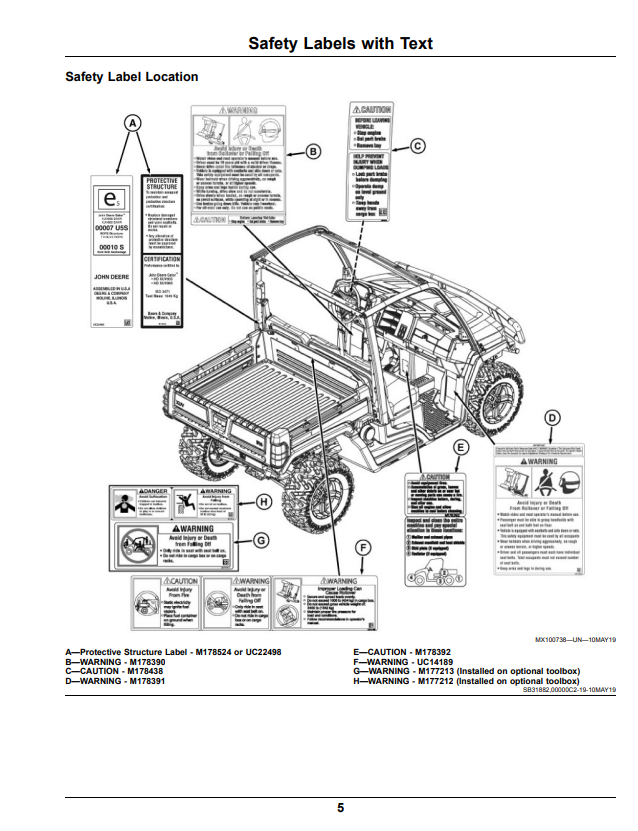 JOHN DEERE XUV865E, XUV865M, XUV865R GATOR™ UTILITY VEHICLES OPERATOR MANUAL OMUC22937