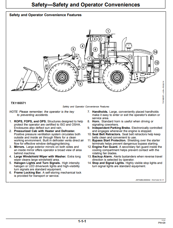JOHN DEERE 844K-III 4WD LOADER OPERATOR MANUAL OMT388954X19