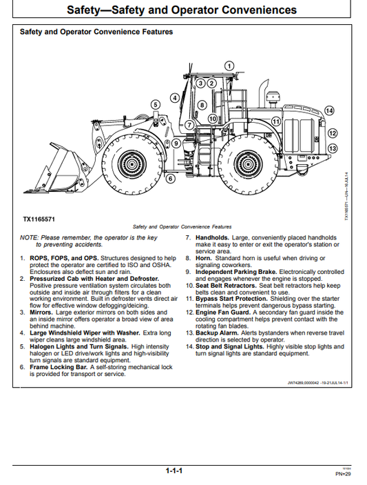 JOHN DEERE 844K-III 4WD LOADER OPERATOR MANUAL OMT388954X19