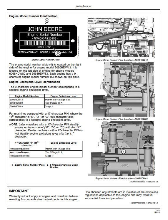 JOHN DEERE 644K 4WD LOADER OPERATOR MANUAL OMT274895
