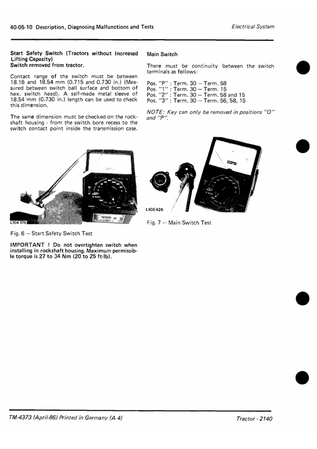 JOHN DEERE 2140 TRACTOR TECHNICAL MANUAL TM4373