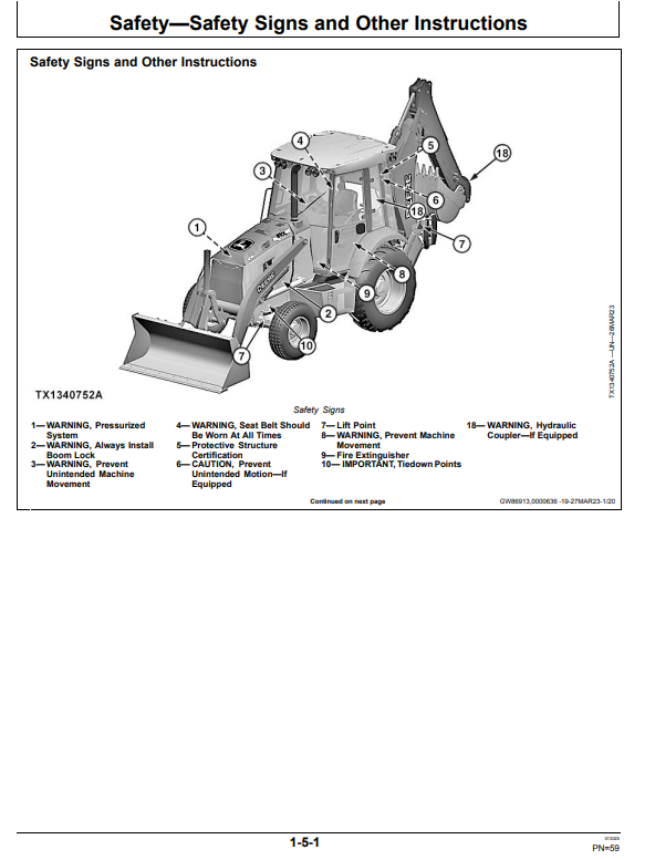 JOHN DEERE 310SL BACKHOE LOADER OPERATOR MANUAL OMT426487X19