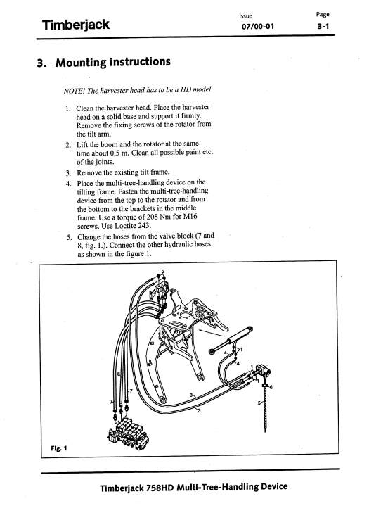 JOHN DEERE 758HD MULTI-TREE HANDLING DEVICE OPERATOR MANUAL F060898