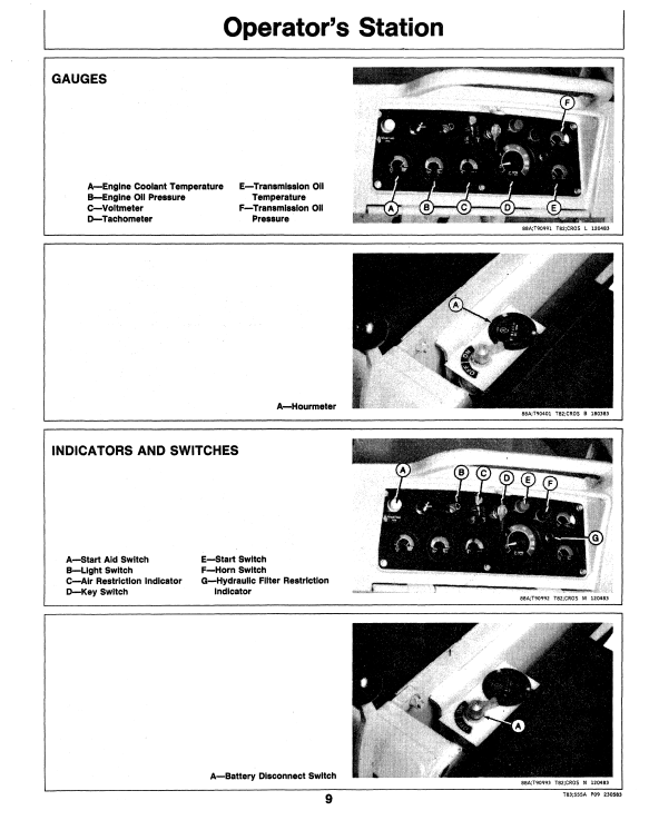 JOHN DEERE 555A CRAWLER LOADER OPERATOR MANUAL OMT75124
