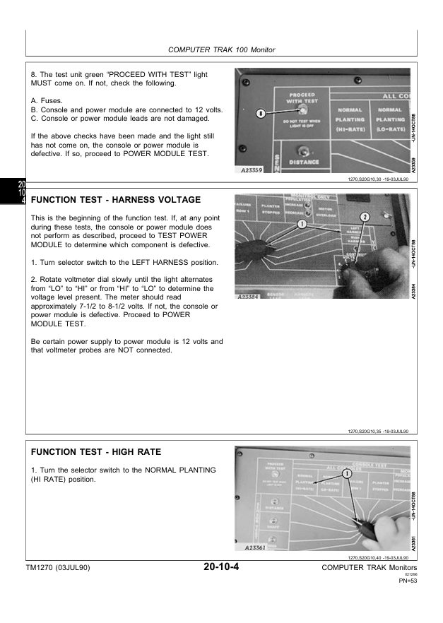 JOHN DEERE PLANTER MONITORING SYSTEM TECHNICAL MANUAL TM1270