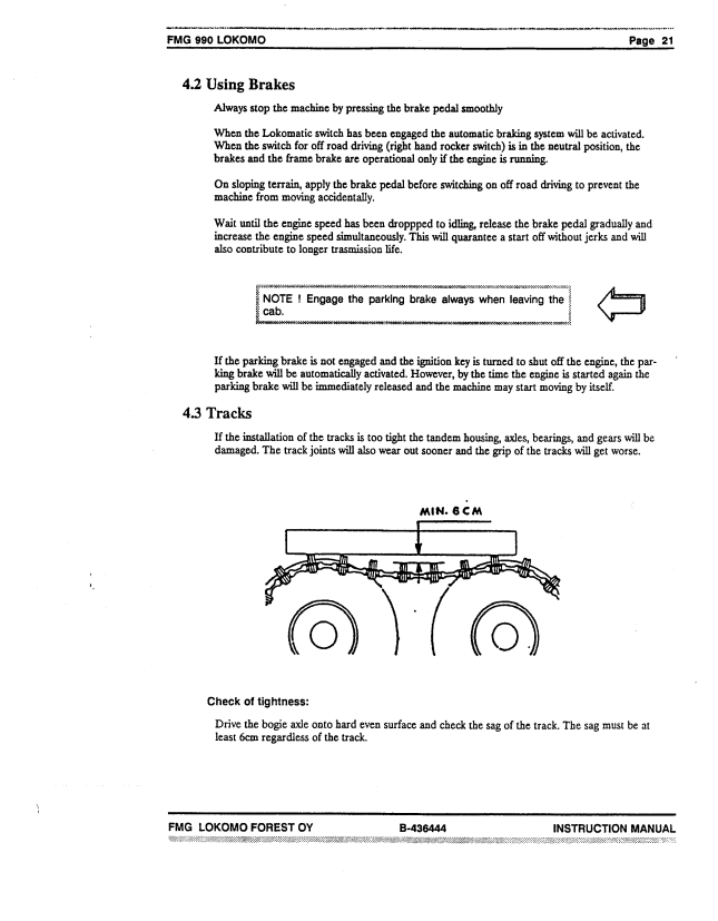 JOHN DEERE TIMBERJACK FMG 990 SINGLE-GRIP HARVESTER OPERATOR MANUAL 9900158