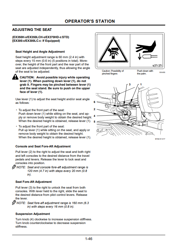 HITACHI EX300-5 EXCAVATOR OPERATOR MANUAL EM1H121