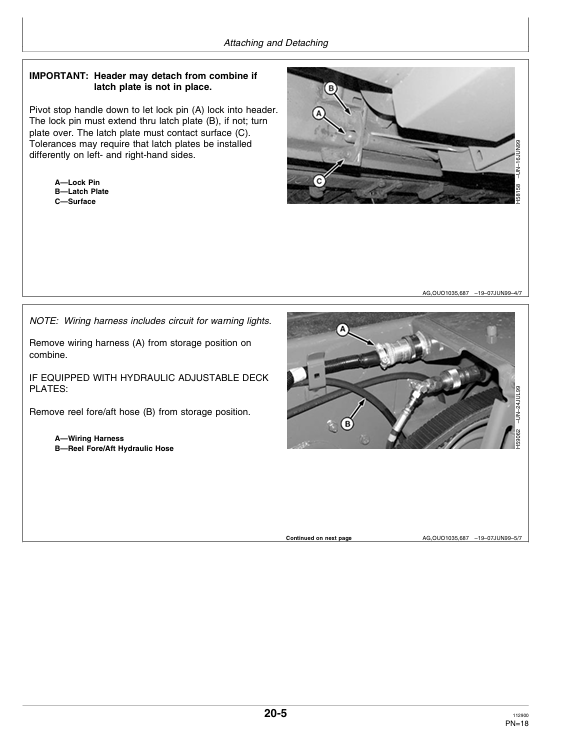 JOHN DEERE 90 SERIES CORN HEAD OPERATORS MANUAL OMH175278