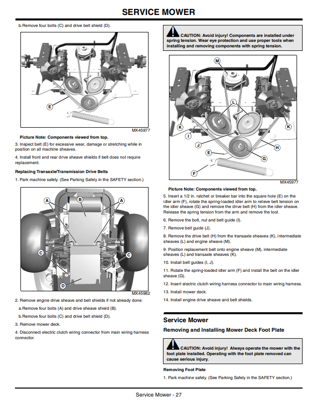JOHN DEERE Z425 EZTRAK OPERATOR MANUAL OMM162964