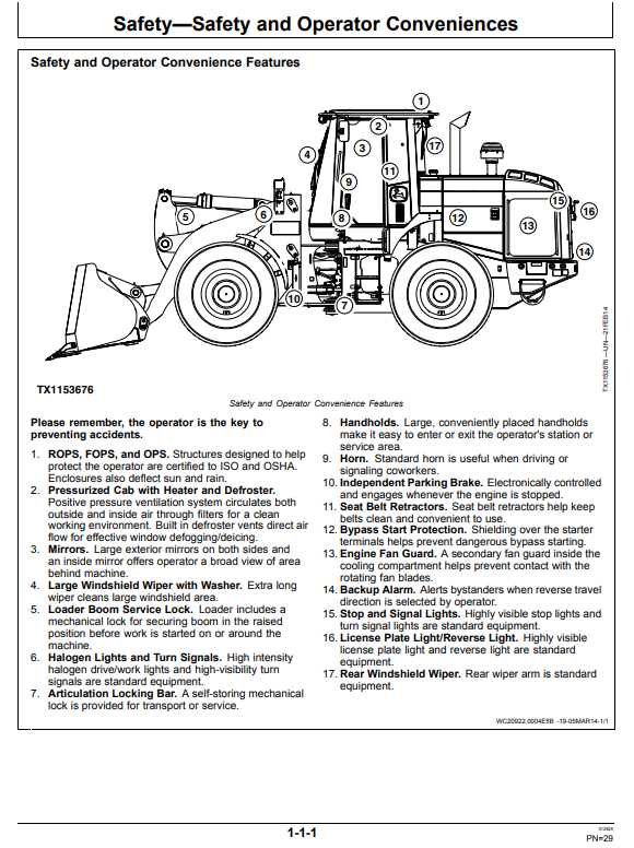 JOHN DEERE 624K 4WD LOADER OPERATOR MANUAL OMT346594X19