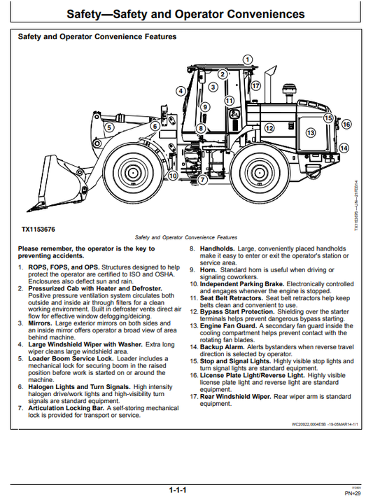 JOHN DEERE 624K 4WD LOADER OPERATOR MANUAL OMT346594X19